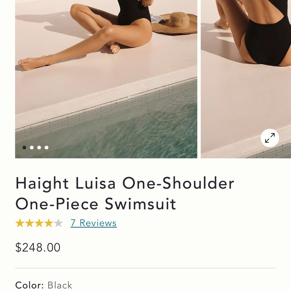 Haight Crepe Luisa Black One-Shoulder One-Piece Swimsuit